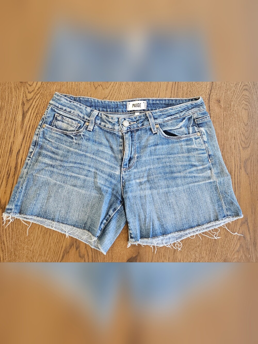 PAIGE Jimmy Jimmy Short Distressed Denim Shorts